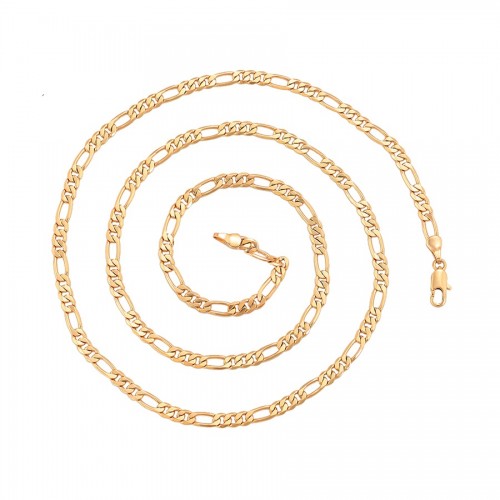 Ķēdīte ar Figaro pinumu un zelta pārklājumu 18 karāti, 60cm*4mm